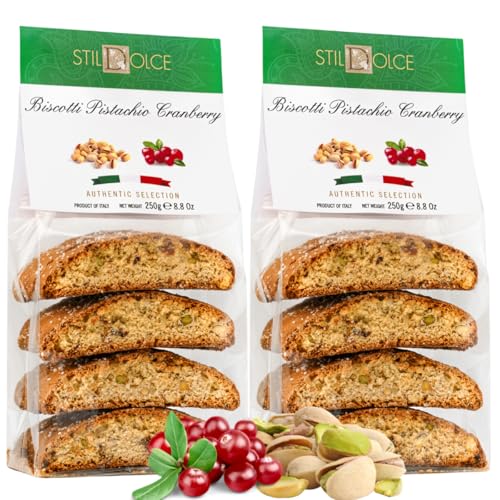 Italian Semi-Soft Pistachio and Cranberry Biscotti | Made in Tuscany,