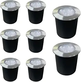 Kit 9x Balizador Blindado Piso LED 3W IP67 Bivolt - Branco Quente