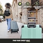 Kenneth Cole REACTION Out of Bounds Lightweight Hardshell 4-Wheel Spinner Luggage, Mint Blue, 20-Inch Carry On - Image 5