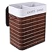 Produktbild Homfa Wäschekorb 100L Wäschesammler Bambus Wäschebox mit 2 Fächern Wäschesortierer mit Deckel Wäschesack herausnehmbar 59x52x31cm (Braun)