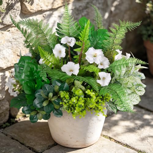 Hrobek Outdoor Faux Plants UV Resistant Fake Greenery for Outside Planter