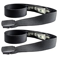 Geldgürtel Herren, 2 Stück Gürtel Mit Geheimfach, Sicherer Reisegürtel Für Outdoor-Aktivitäten Und Täglichen Gebrauch, Verstellbare Taillengröße, Frauen, Reise, Outdoor Und Diebstahlschutz (Schwarz)