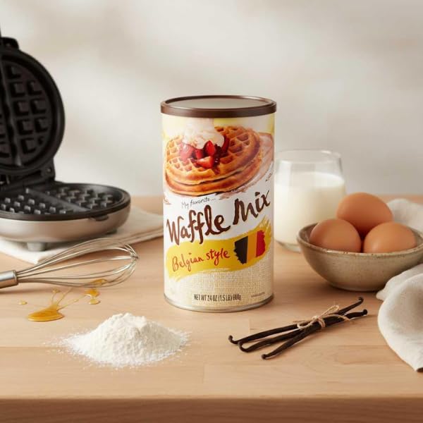 Miniatura 3 de My Favorite - Mezcla de gofres de estilo belga, comida dorada fácil de hacer para hacer gofres gruesos, crujientes y esponjosos, hecha con harina de