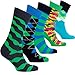 Socks n Socks-Men's 5-pair Luxury Fun Cool Cotton Colorful Mix Socks Gift Box