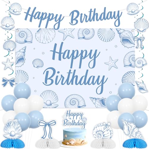 Balterever Seashell Birthday Party Decorations Include Seashell Happy Birthday Banner