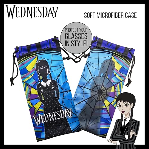 Sun-Staches Kids Wednesday Addams Sunglasses Stylish, Comfortable & Durable UV-Protective Girls Glasses With Soft Carrying Case - Officially-Licensed Wednesday Addams Gifts4
