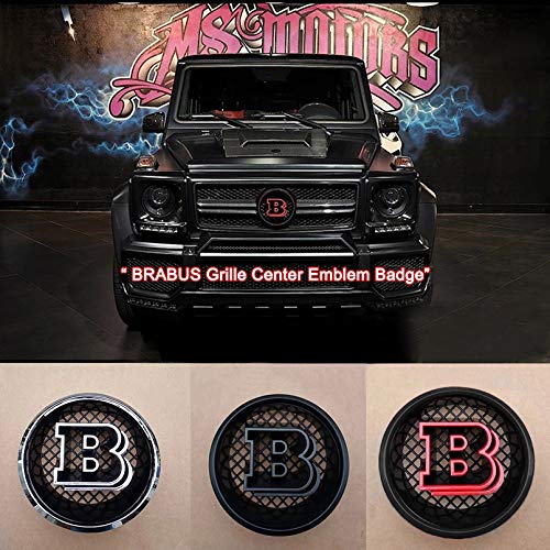 18.5cm B Emblem Kit For Mercedes BRABUS W463 G500 G350 G63 G65 Grille Center Emblem Badge (Red)