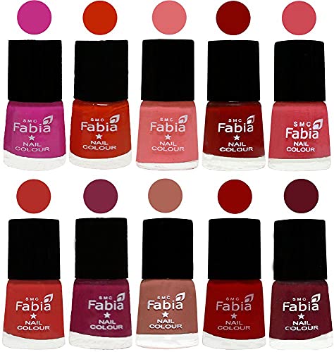 Image of ALL IN ONE (PACK OF 10), Long Lasting Glossy Nail Polish, 6 ml Each, All Vibrant Colours,02302