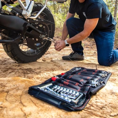 Image of Boxo USA Adventure Motorcycle Tool Kit - 40-Piece Compact Tool Roll for Dual Sport & Adventure Bike