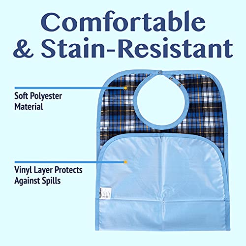 Medokare Adult Bibs - Pack Of 6 Washable Clothing Protectors ﻿For Men & Women - ﻿Multicolor #TOP3