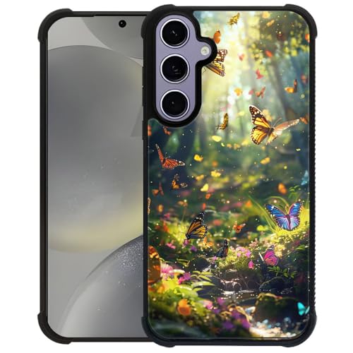 Coque Samsung S23 au design papillon forêt avec finition antichoc haut de gamme
