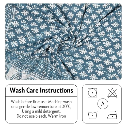Image of Opulent Collection Double Bedsheet with 2 Pillow Cover | 100% Cotton Bedsheets for Double Bed | Handloom Bedsheet | Size 86x90 inches | King Size (90X102 Inches) (Dark Green Blue, King)