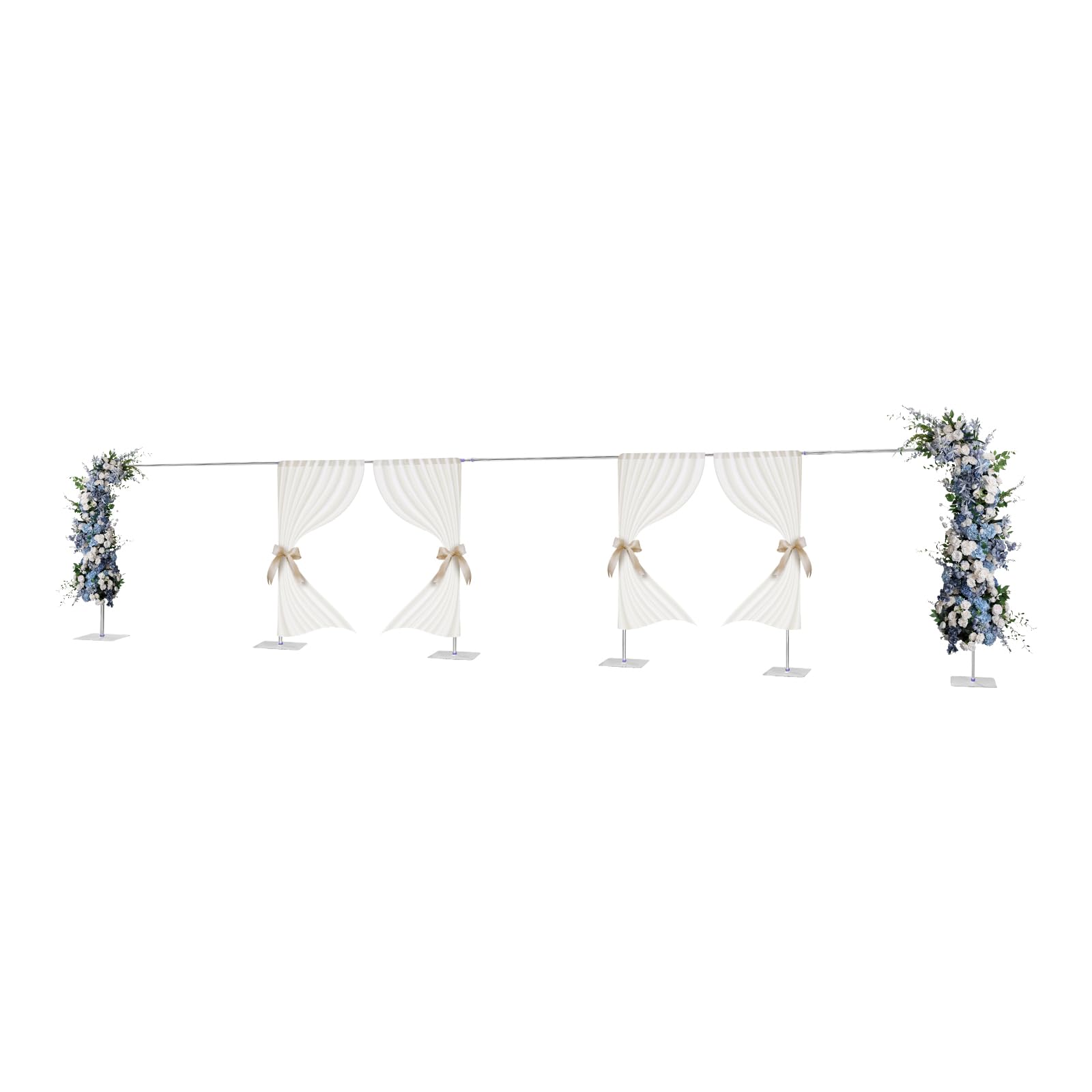 Zestaw rur stojących, przenośny, regulowany zestaw rur i zasłon, wytrzymała, regulowana rura i stojak na tło, metalowa rama łukowa na ślub, baby shower, urodziny