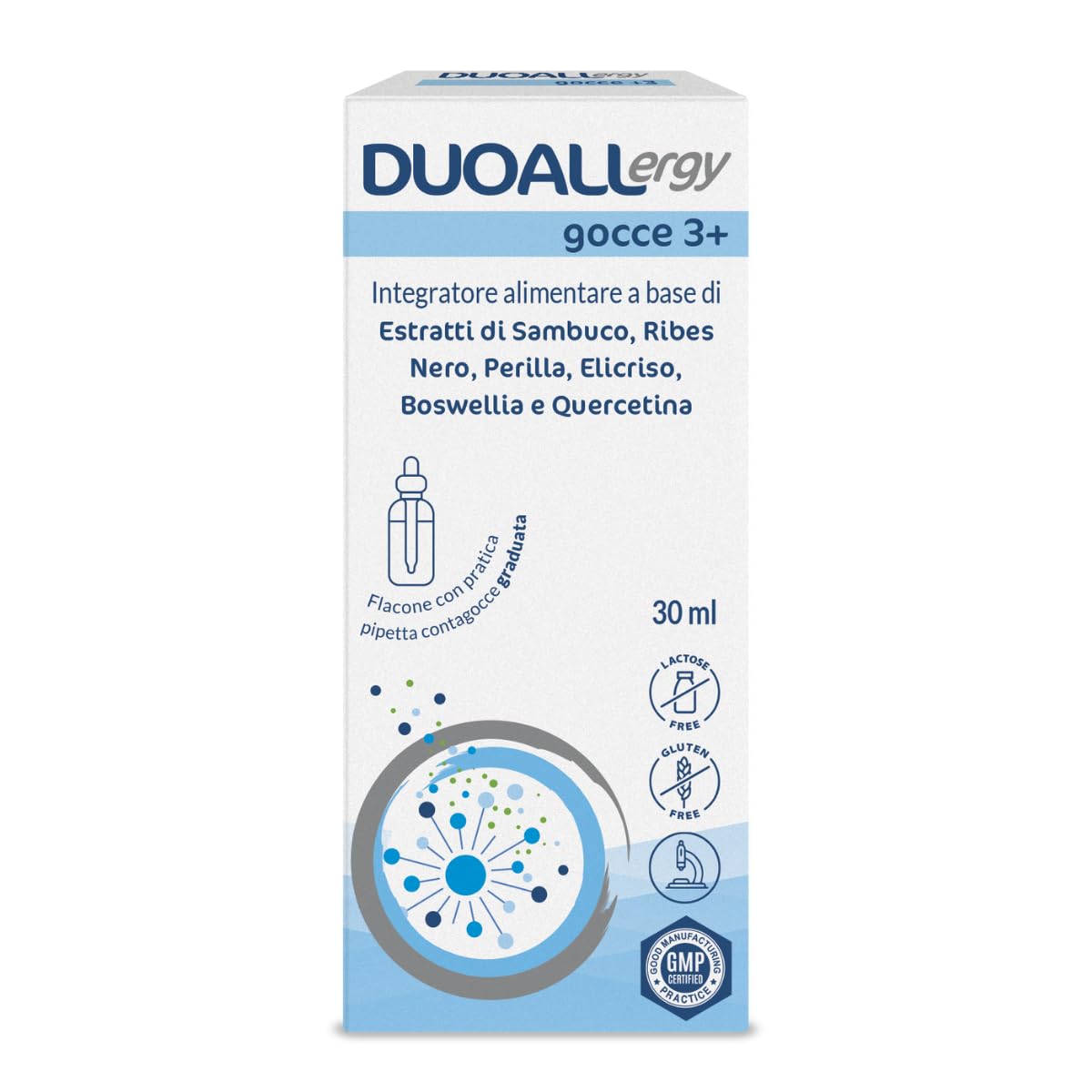GPP | DUOALLERGY® GOCCE 3+, Integratore Alimentare Bambini 3+, Sambuco, Ribes Nero, Perilla, Elicriso, Boswellia, Quercetina, Supporta la Prevenzione e il Trattamento delle Allergie-Flacone 30ml