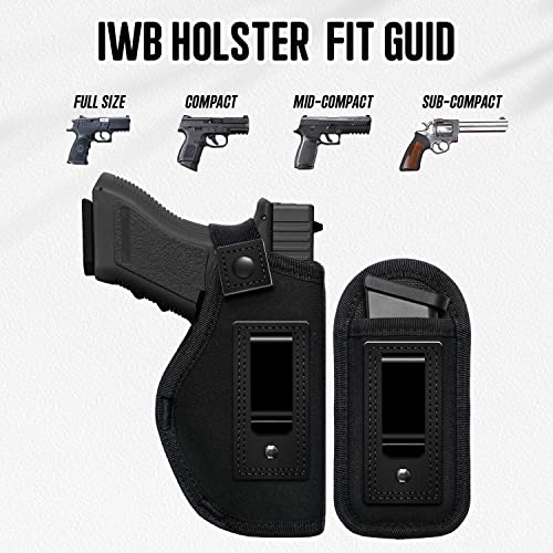 Podfan Universal Gun Holsters For Men/Women,Iwb 9Mm Pistols Holster Right Left Handed,Concealed Carry,Fits S&W M&P Shield Glock 9/40 P320 17 19 26 27 42 43,Similar Handguns (Black-Right Hand) #TOP4