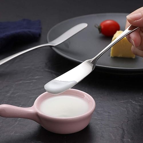 Miniatura 5 de Juego de 5 cuchillos de mantequilla de acero inoxidable, aplicador de mantequilla, productos para untar, quesos suaves y mermelada