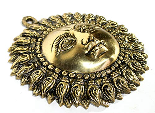 Brass Sun Surya Wall Sculpture Hanging Decor (6.25 Inch) #TOP1