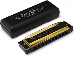 GAITA DE BOCA HERING EASY BLUES GOLD - DÓ COM CASE