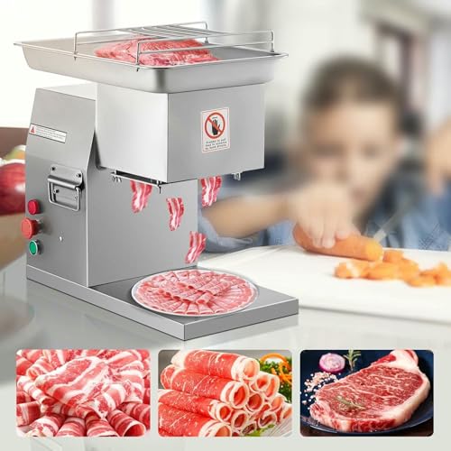 BTOIASYHF Cortadora de Carne eléctrica de 250 Kg/H, cortadora de Carne con Cuchillas de Acero Inoxidable de 3mm, máquina trituradora, electrodoméstico de Cocina automático Comercial - imagen 2