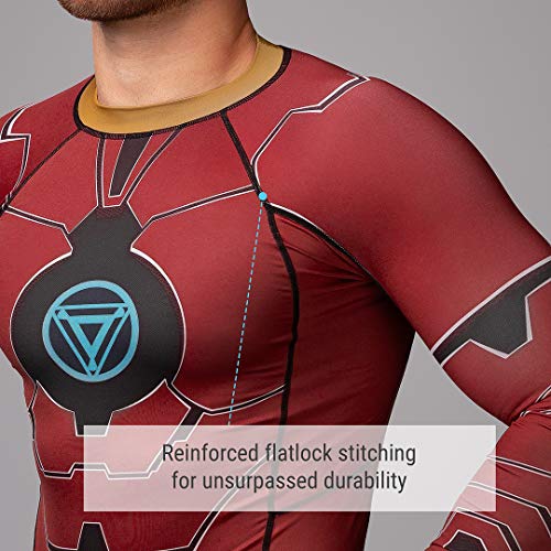 Hayabusa Mens Marvel Hero Elitte Long Sleeve Jiu Jitsu Rash Guard - Iron Man, X-Large #TOP2