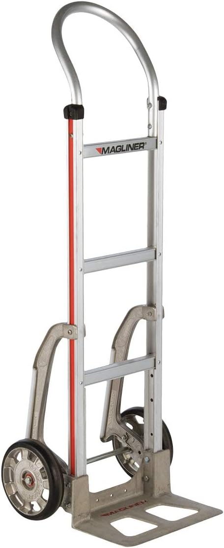 Magliner HMK111AA15 Aluminum Hand Truck, Horizontal Loop Handle, 14" x 7-1/2" Aluminum Diecast Nose Plate, 500 lb Capacity