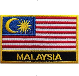 1 PCS Malaysia Flag Patches Iron On or Sew On Embroidered Tactical Military National Malaysia Patch
