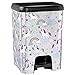 Great Plastic Cubo de basura con pedal Class 26 litros en color plata con diseño de unicornios, Plastico, 26 L