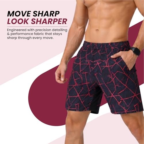 Image of GYMIFIC Sports Training Running Dry Fit Solid Shorts for Men (Pack of 2) (XL, Black /TBLUE)