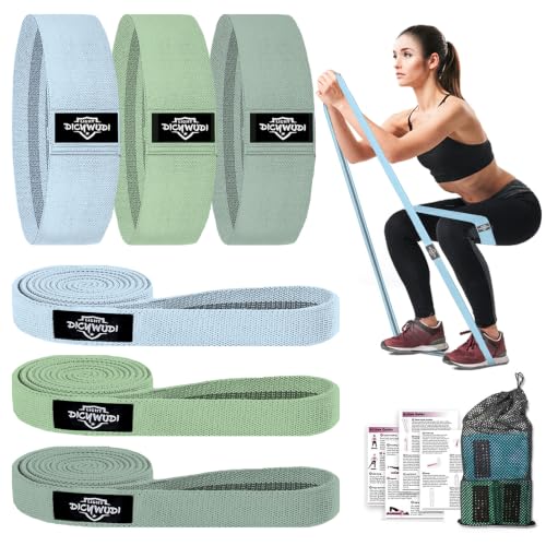 Image of DICYWUDI Fabric Resistance Bands for Working Out, 6Pack Non-Slip Exercise Bands for Women and Men, Fabric Booty Bands for Home, Fitness, Pilates, Stretching