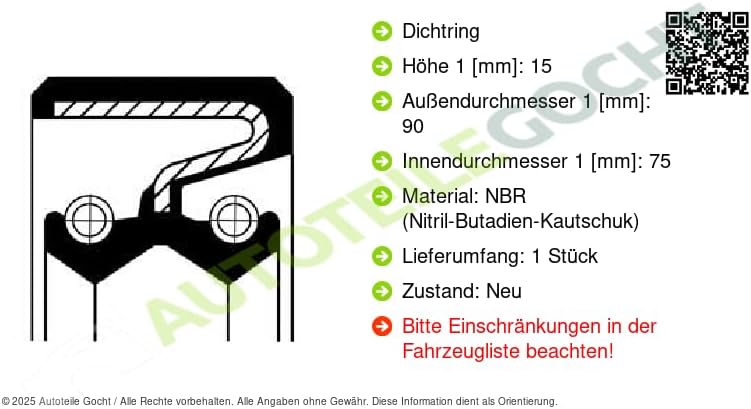 Corteco 01002241B Shaft Seal, Crankshaft