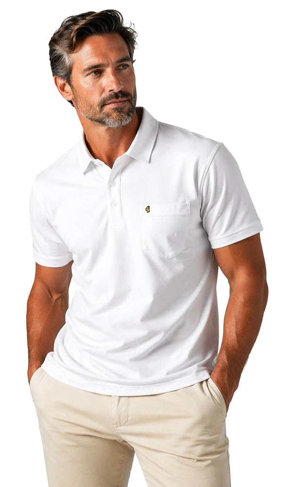 Gabicci - Plain Polo Shirt (Double Extra Large, White)