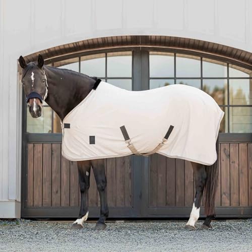 Image of Equinavia Torr Quick Dry Fleece Horse Cooler Blanket Liner with Wither Relief - Rain Cloud Tan - 78 in