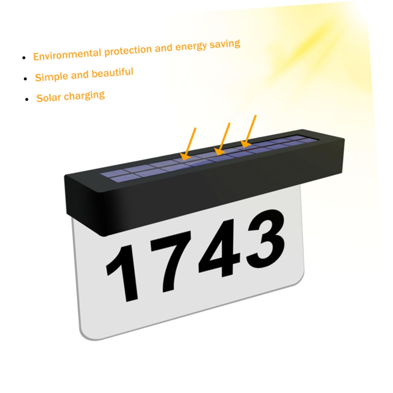 Gadpiparty 1set Lampada Solare Per Numeri Civici Con Led Illuminazione Esterna Facile Da Installare Per Visibilità Notturna e Design Moderno