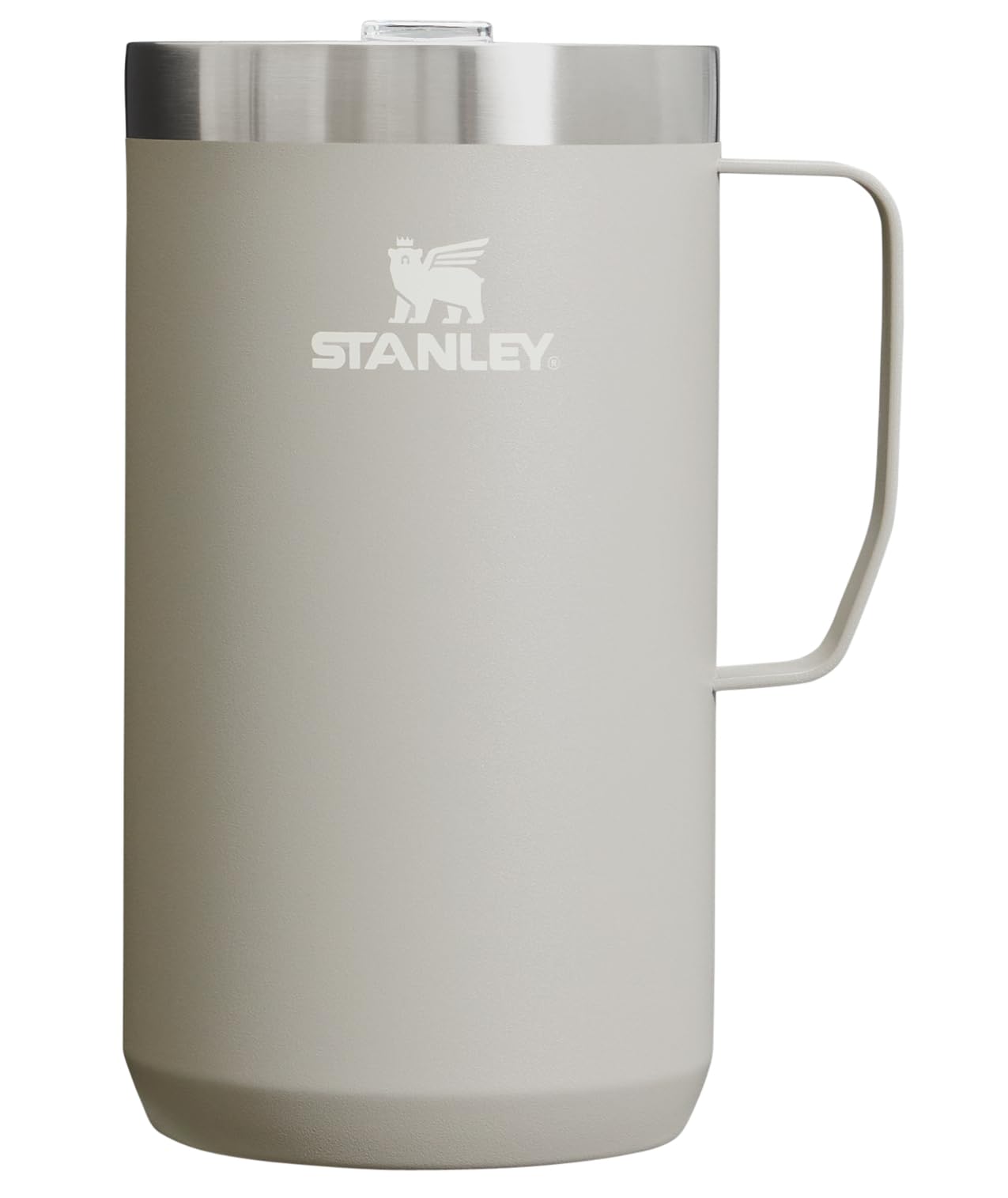Stanley Stay Hot Camp Mug - Durable 18/8 Stainless Steel Insulated Mug - Splash-Free Tritan Drink-Thru Lid - 24 OZ - Ash 2.0