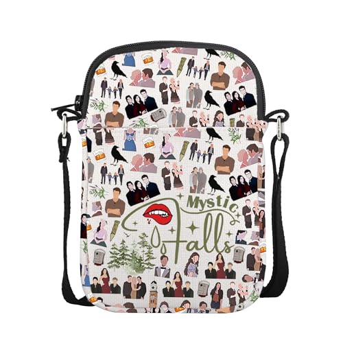 AKTAP The Vampire Merch Gifts Vampire Crossbody Bag Mystic Falls Shoulder Purse for Diaries Fans Gifts TVD Merchandise (CB Mystic Falls2 Mini CB-HT)
