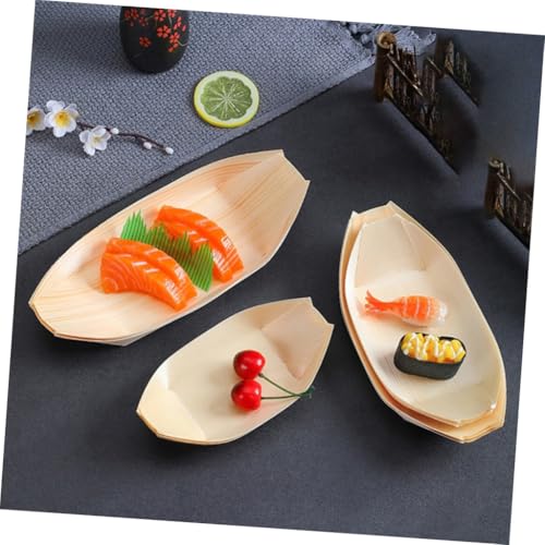 Platos desechables de madera para sushi 7 pulgadas x50 miniatura 4