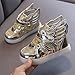 Kids Toddler Luminous Light Up Shoes Fashion Cool High Top Flashing Sport Sneakers Kids' Lighted Athletic Shoes (Gold, 12 Little Kid)