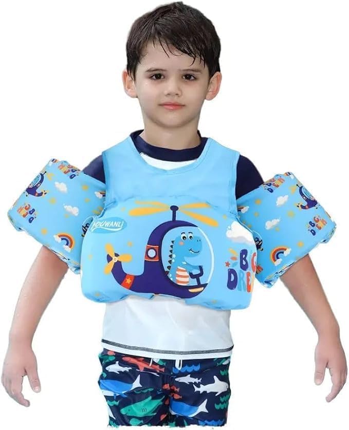 Kids Swim Vest for 2–6 Years with Arm Bands | Adjustable Safety Buckle | Swimming Float Jacket 14–25 kg