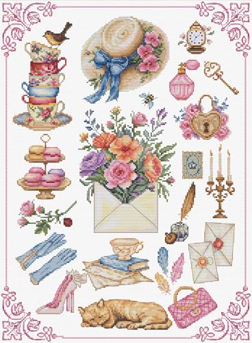 Kit broderie point de croix compté Luca-S avec diagramme clair pour adultes