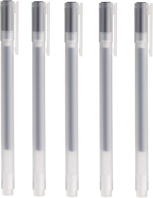 MUJI 0.5mm Gel Ink Ballpoint Pen - Black (Set of 5 Pens)
