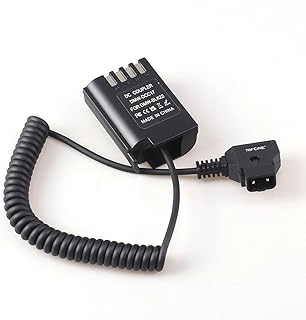 Topcine DMW-BLK22 Dummy Battery to D-Tap Vmount Gold Mount Plate Compatible for Panasonic Lumix S5 S5II S5K S5C GH5II GH6 Camera Power Adapter Cable Coiled