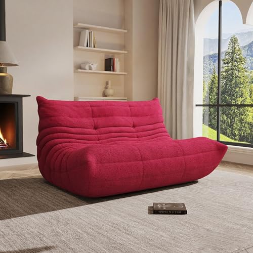 Image of Giant Bean Bag Chair for Adults - Cozy Loveseat Fireside Accent Chair with Memory Foam,Comfy Lazy Oversized Floor Sofa Couch Boneless Chaise Lounge for Living Room Bedroom Gaming Room (2 Seater)