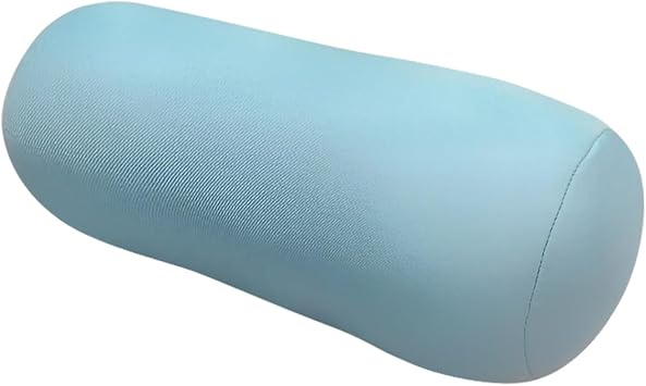 Microbead Pillow Squishy Roll Bean Bag Pillow for Neck or Back Support Cervical Cylindrical Cushion Bolster Tube Pillow for Home Bed Sofa Travel Recliner Sleeping Candy Blue