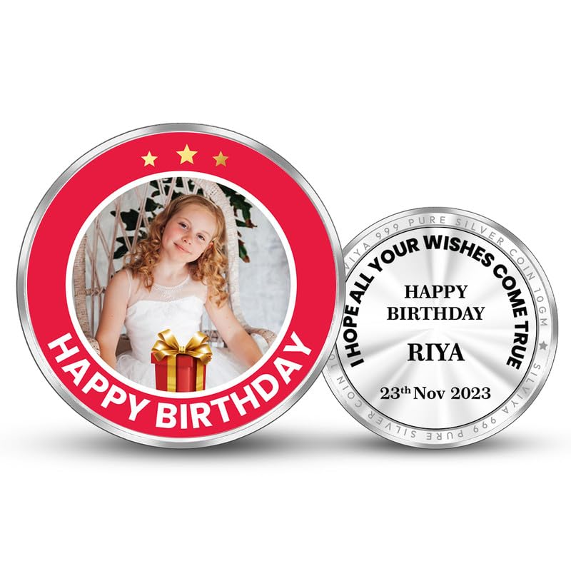 BIS Hallmarked "Express Your Love" Personalized 999 Pure Silver - Round Shape Coin (10g, 20g, 50g, 100g) - Romantic Birthday Gift for Her - Friend - Mom - Wife - Girlfriend - With Certificate