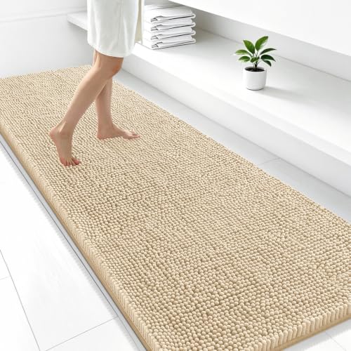 Smiry Bathroom Rugs 47X24, Luxury Chenille Extra Soft Absorbent Bath Mat