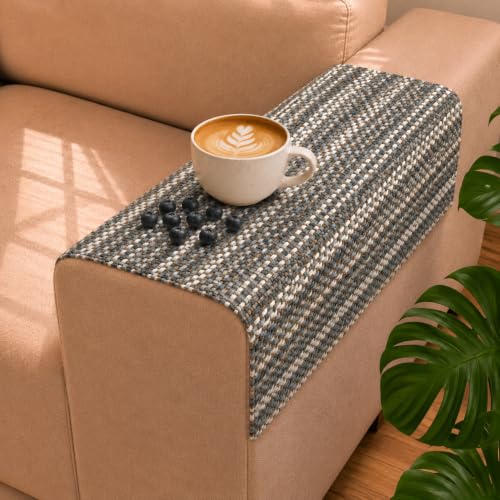 Image of STITCHNEST 'Nomad Weave Collection' Sofa Armrest Cover | Elegant Jacquard Fabric, Washable & Durable for Modern Living (18 x 22 Inches) 56