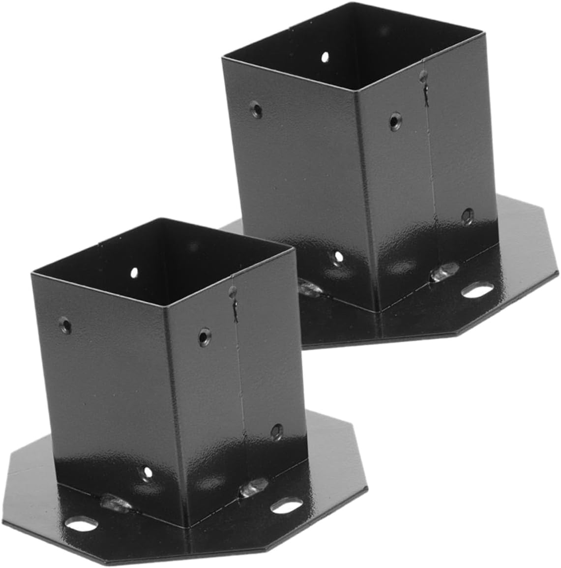 Gadpiparty 2pcs Heavy Duty Metal Deck Base for Mailbox Post Sturdy Support Bracket Easy to Install Deck Post Protector for Mailboxes and Design for Use