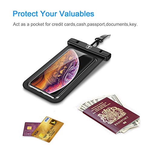 Tiflook Waterproof Pouch Phone Dry Bag Underwater Case For Samsung Galaxy S23 S22 S21 S20 S10 S9 A12 A32 A52 A02S A11 A21 A51 A71 Phone Pouch For Beach With Lanyard Neck Strap, Black (2 Pack) #TOP3