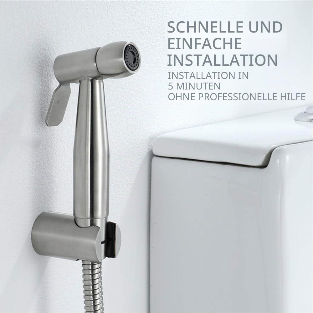 Handbrause, Toilette Bad Bidet für Bidet Armaturen WC mit 59in langem flexiblem Teleskop-Brauseschlauch und Halterung, Edelstahl Duschkopf Windel Dusche Tierbad Wasserspar Wand waschen