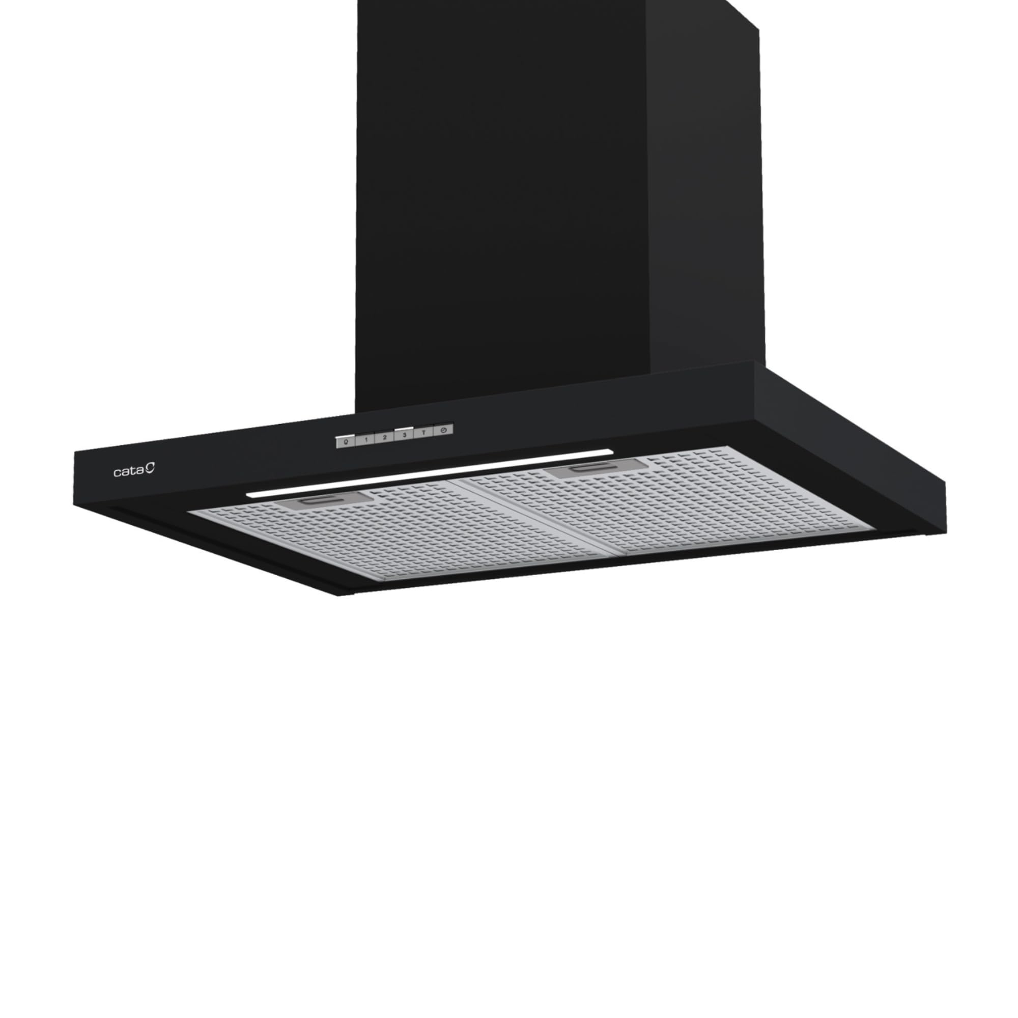 Cata Campana Sygma 6010 Extractora Decorativa de Pared, 802 m³/h, 4 Velocidades 3+1 Turbo, Control Electrónico, Temporizador, Tira LED Regulable, Clase A, Negro